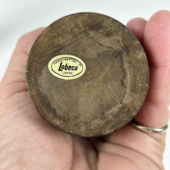 Vintage Lobeco Salt & Pepper Shaker Mill Japan 9" Wooden Spindle Farmhouse - Picture 7 of 13